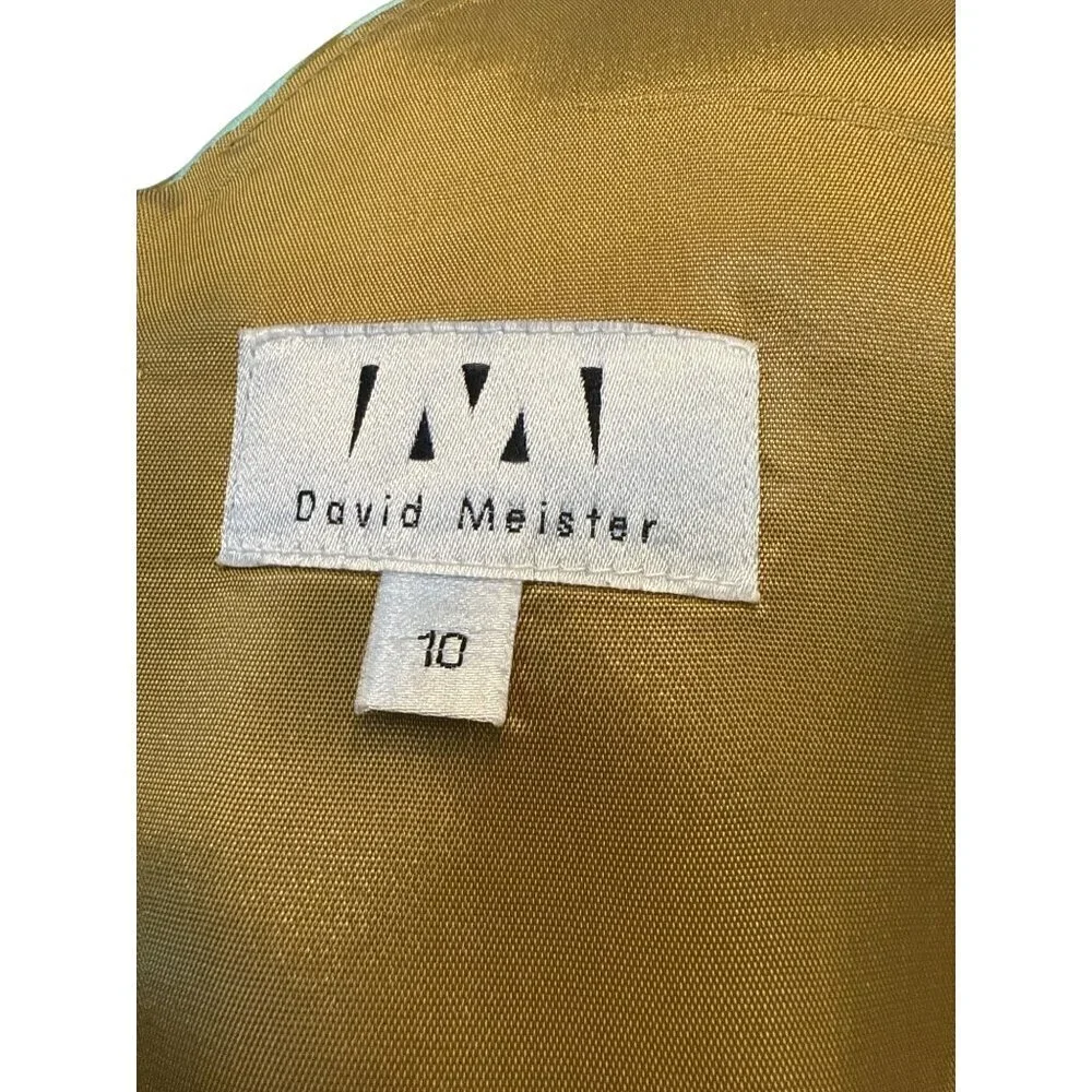 David Meister V-Neck Sleeveless Sheath Botanical Dress Womens Size 10 EUC